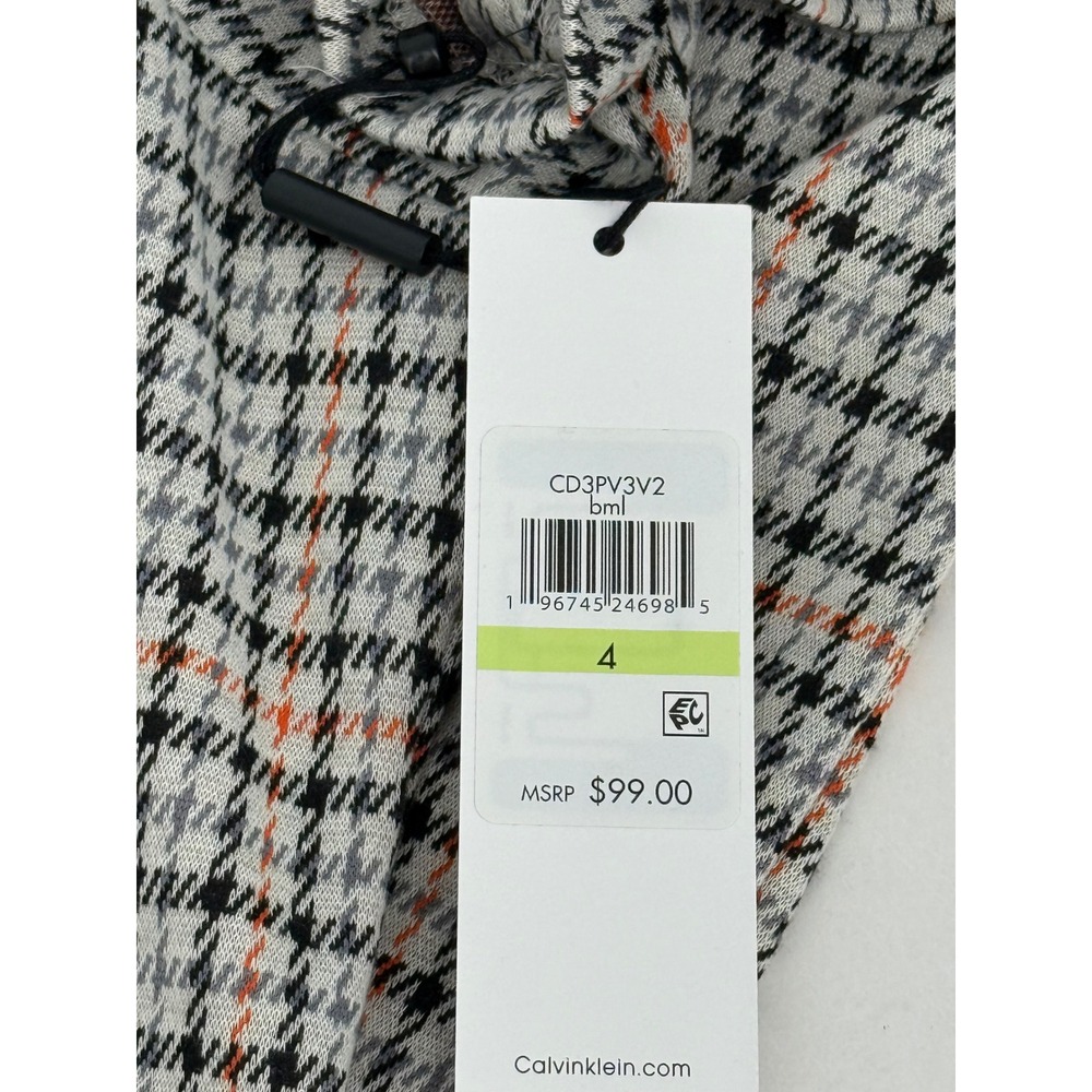 Calvin Klein Houndstooth Sheath Dress Short Sleeve Zipper Back Womens Size 4 NWT - Picture 11 of 12